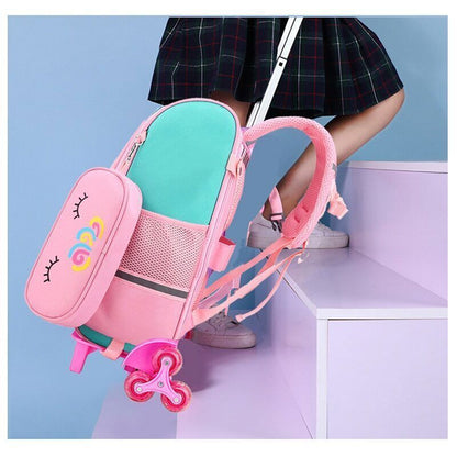 School Bags Backpack girls Trolley Bag Wheels Student Kids Backpack Bag