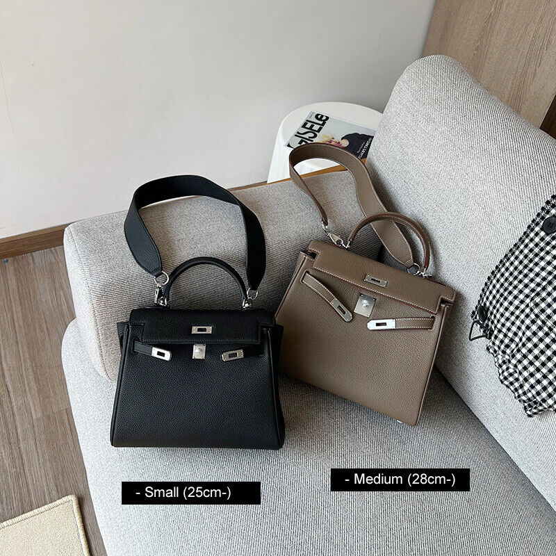 25/28cm Real Leather Flap Tote Shoulder bag Handbag Purse Fashion Briefcase