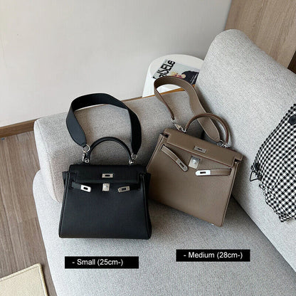25/28cm Real Leather Flap Tote Shoulder bag Handbag Purse Fashion Briefcase