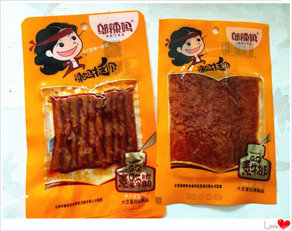 邬辣妈qq素牛排豆制品辣条零食 Wu Spicy Ma Qq Vegetarian Steak Bean Products Spicy Snacks