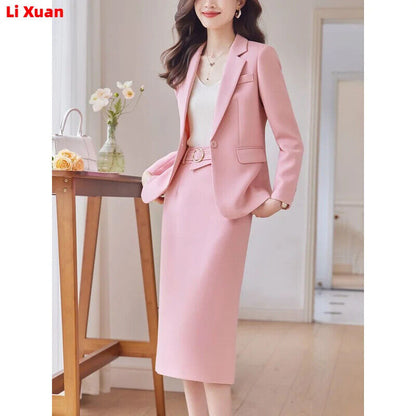 Outfits Women, Blazer Skirts Suit Office Uniform Jacket Skirts 2-Piece Set