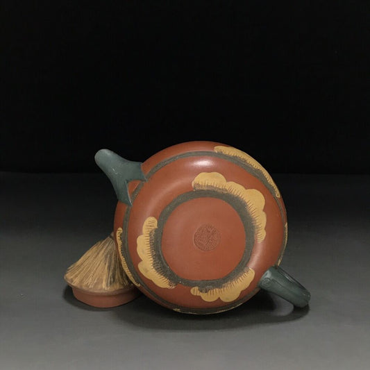 vintage chinese yixing purple clay teapot zisha ceremony carving Collectible art