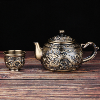 High grade retro bronze tea set creative kungfu tea set