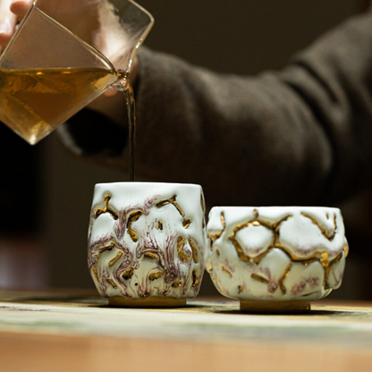 Novelty Ceramic Tea Cup Shinoyaki Teacup