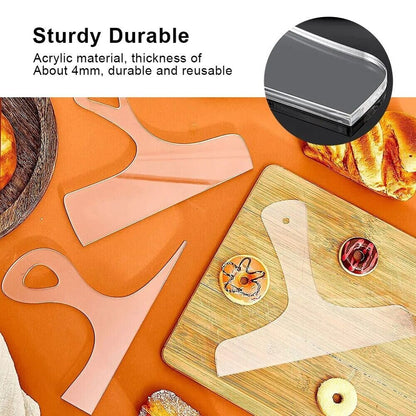 Woodworking Cut Handle Templates 3Pcs Acrylic Angled Transparent Tracing Stencil