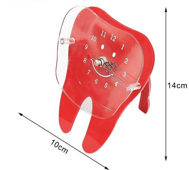 Table Clocks Dental Desk Decoration Small Tooth Shape Artcraft Ornaments 10x14cm