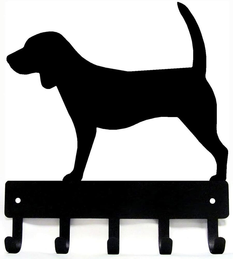 Beagle Dog - Key Hooks & Keychain Holder - 6 inch Wide Metal Wall Art