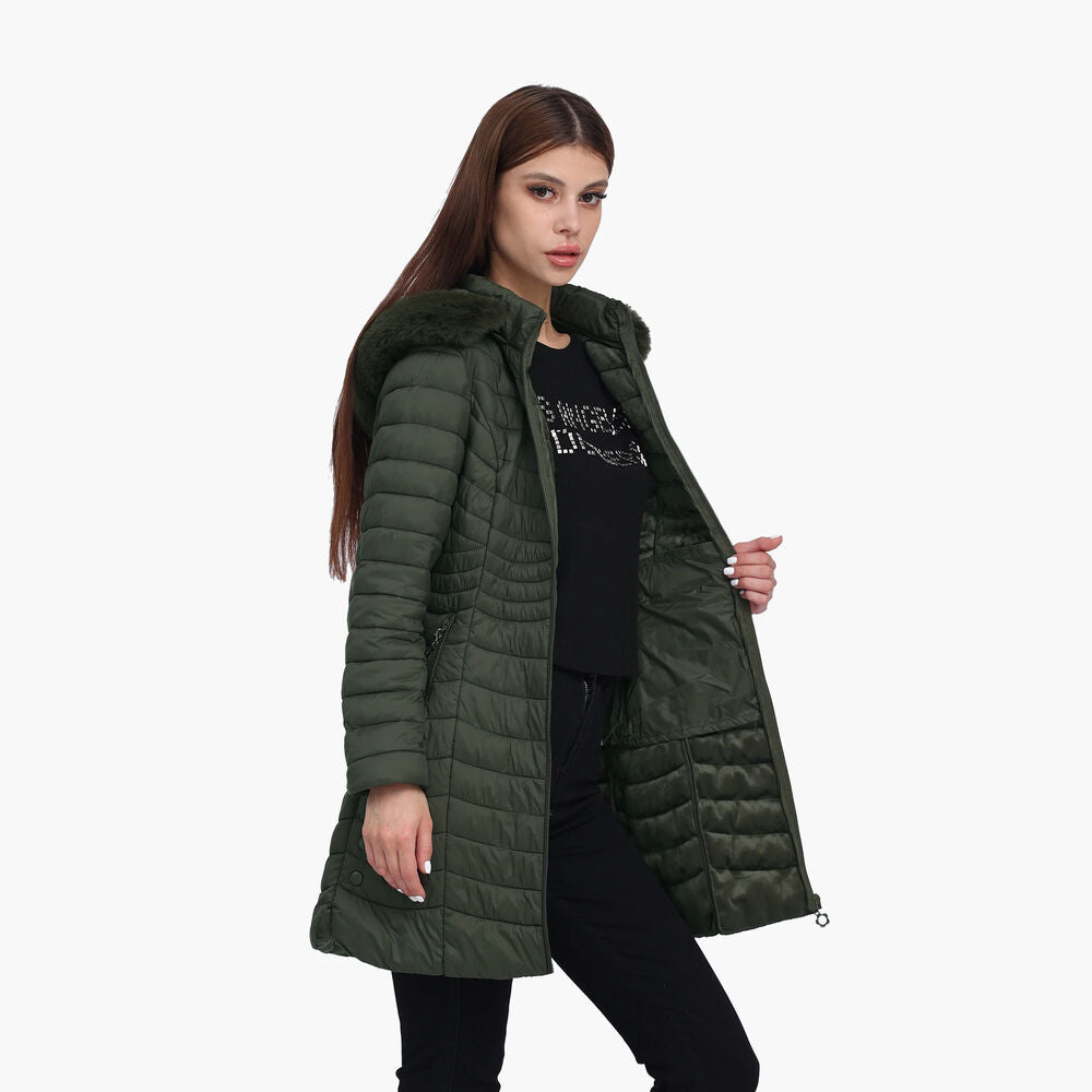 Women Winter Long Puffer Jacket Coat Outwear Clothes Plus Velvet With Fur