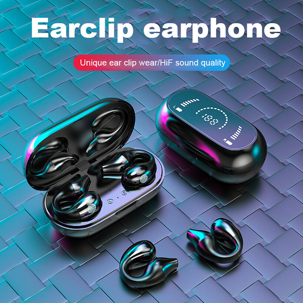 Bone Conduction Ear-hook Bluetooth 5.2 Headset Wireless Earphones Stereo Earbuds