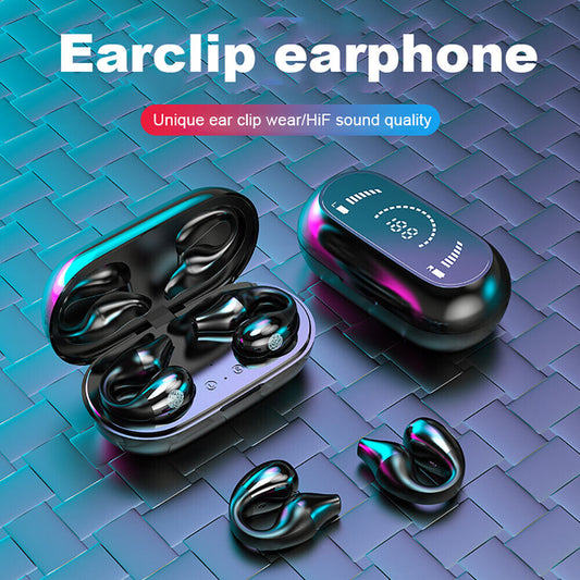 Bone Conduction Ear-hook Bluetooth 5.2 Headset Wireless Earphones Stereo Earbuds