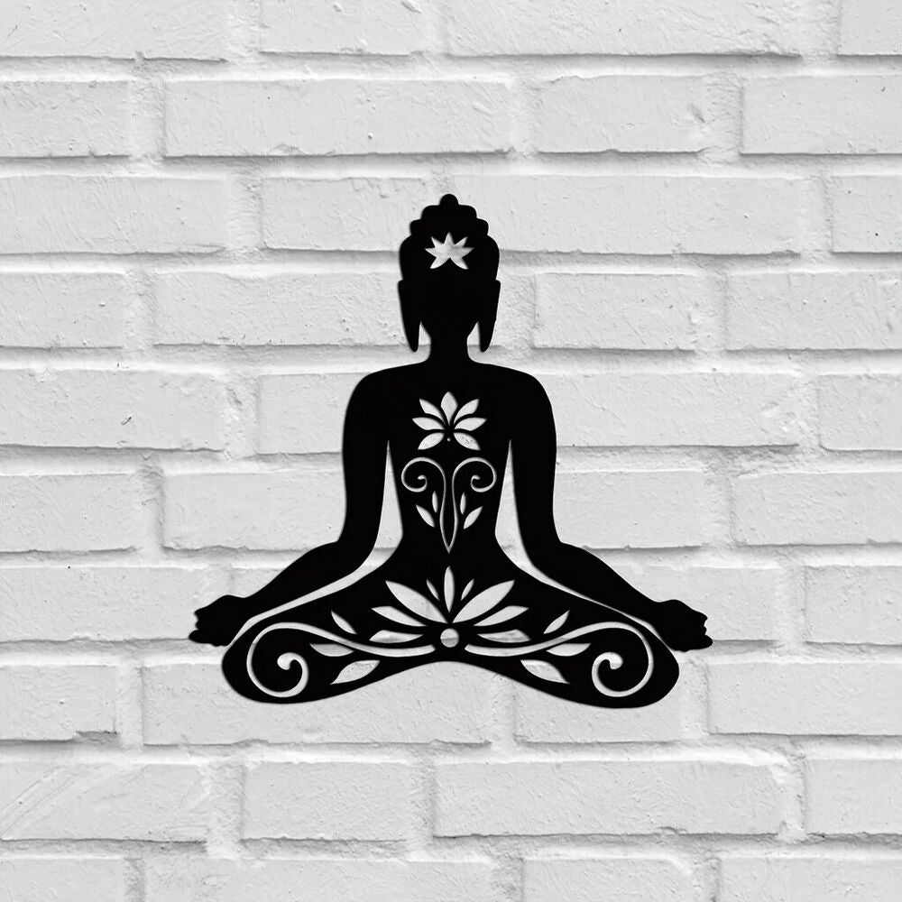 1pc Buddhism Theme Decor Wall Art Decorations, Indoor Black Classic Room Decor