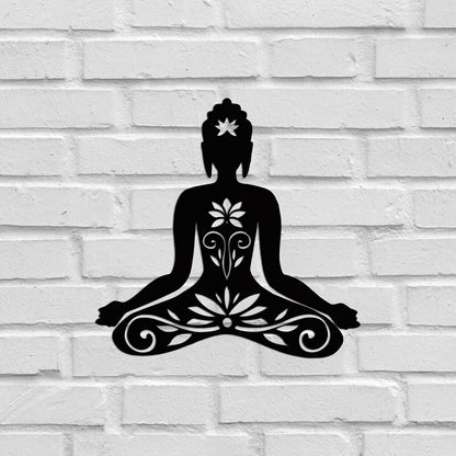 1pc Buddhism Theme Decor Wall Art Decorations, Indoor Black Classic Room Decor