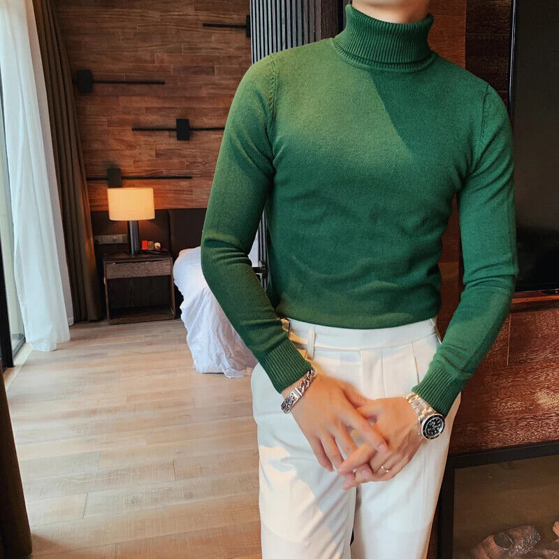 Men Winter Sweater Pullover Knitwear Turtleneck Men Knitwear Shirt
