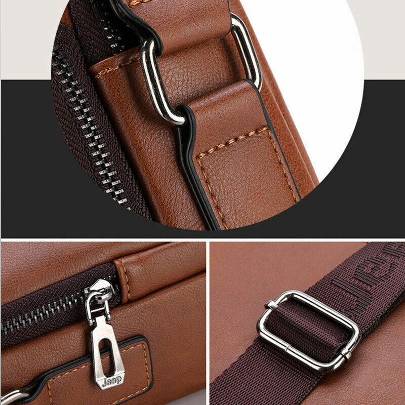 Men Crossbody Bag Multi-function Shoulder Bags Large Capacity Split Leather Bag