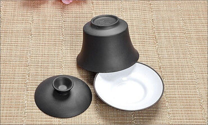 purple clay gaiwan porcelain tureen kungfu Sancai bowl with lid saucer zisha new