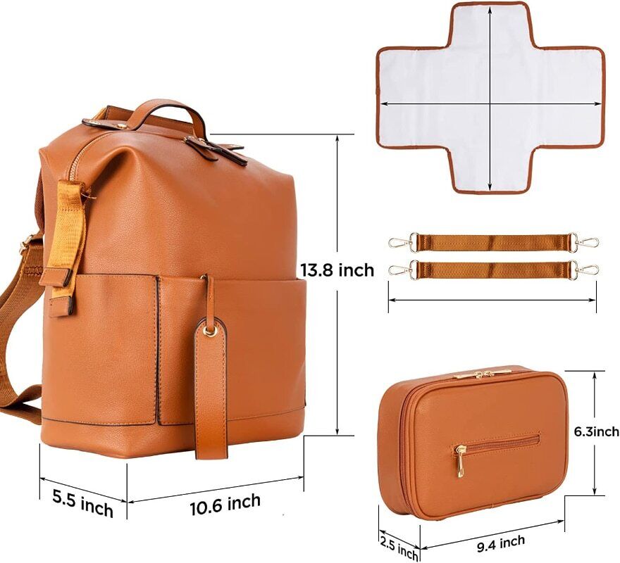 6 Types PU Leather Mommy Bag Backpack Mom Baby Stroller Bag Pad Mom Baby Nursing