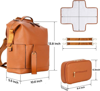 6 Types PU Leather Mommy Bag Backpack Mom Baby Stroller Bag Pad Mom Baby Nursing