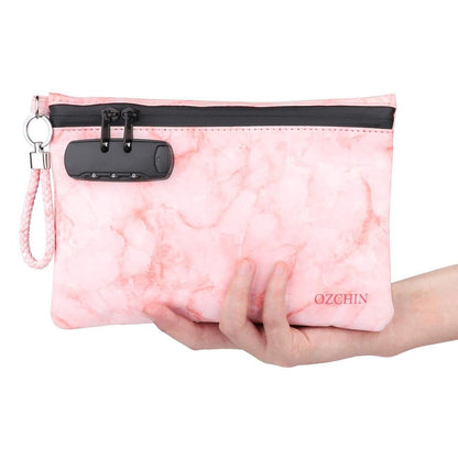 Smell Proof Bag with Combination Lock Certificates 10 x 7 inches, Pink