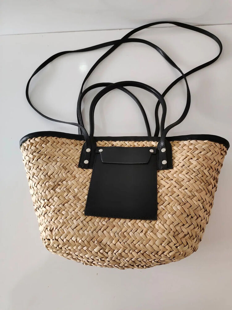 Summer Handmade Bags Women Straw Bags Woven Handle Handbags Bags Shoulder Bag