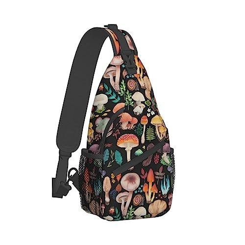 KAWOEEW Mushroom Sling Bag,Mushroom Gifts Crossbody Bag One Size,