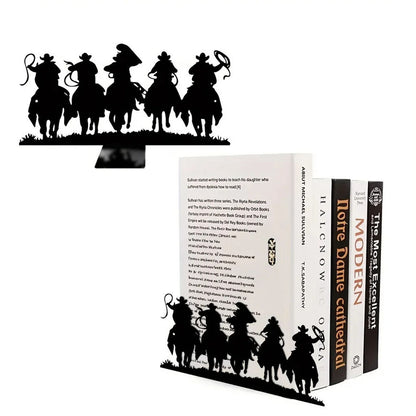 Western Cowboy Desktop Decorations, Desktop Metal Artwork, Bookends Decorations