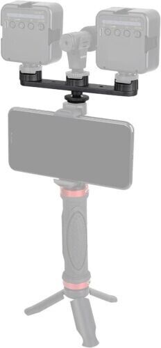 Triple Cold Shoe Mount Extension Bar Hot Shoe Adapter Camera Bracket w 1/4 Screw