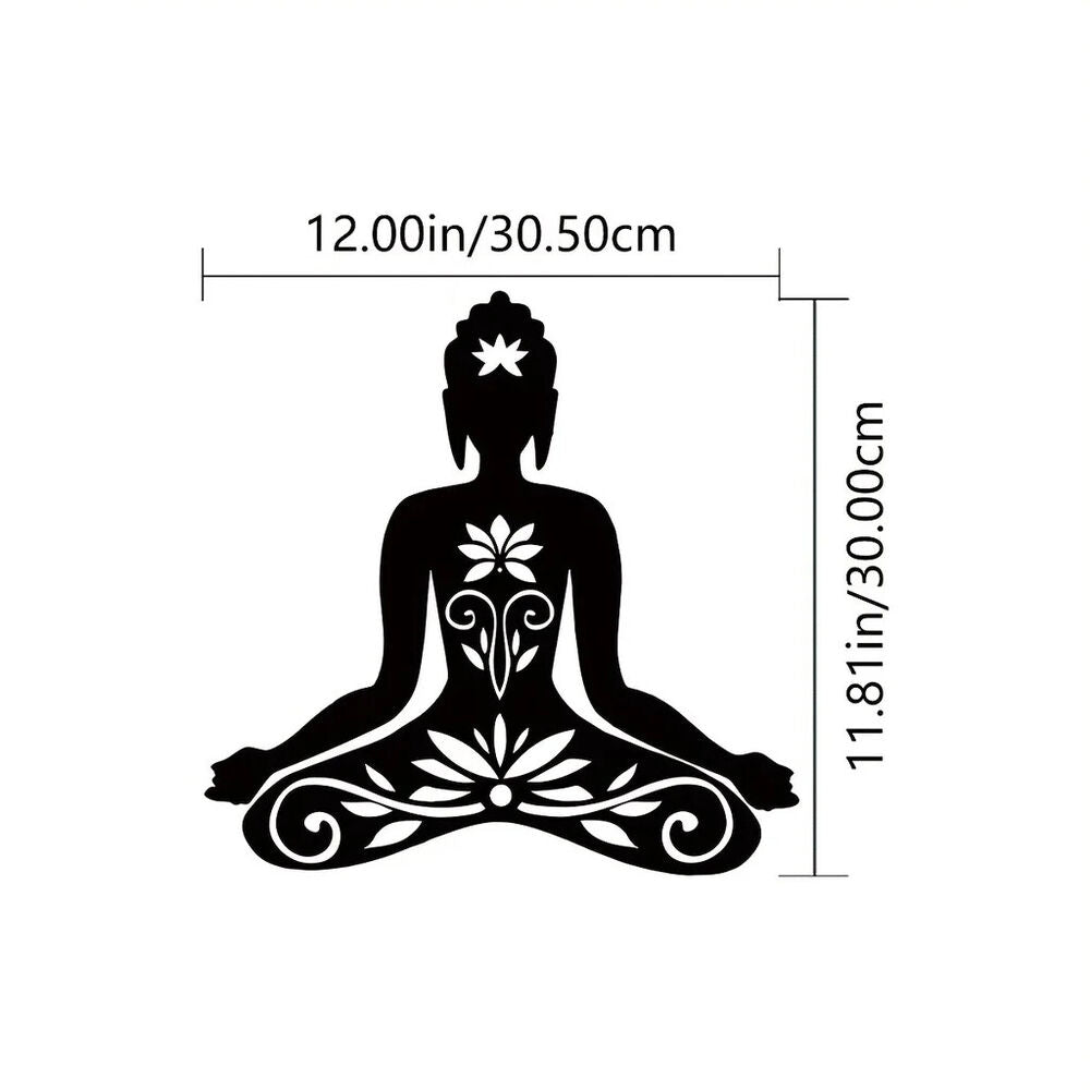 1pc Buddhism Theme Decor Wall Art Decorations, Indoor Black Classic Room Decor