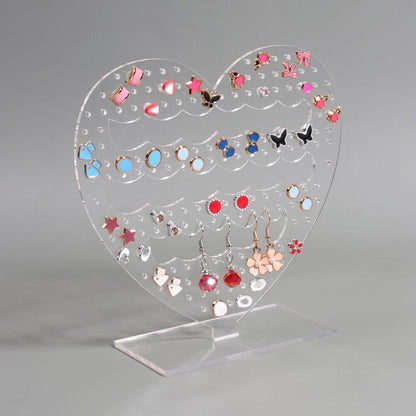 Jewelry Display Holders Heart Shaped Transparent Earrings Bracelet Storage Shelf