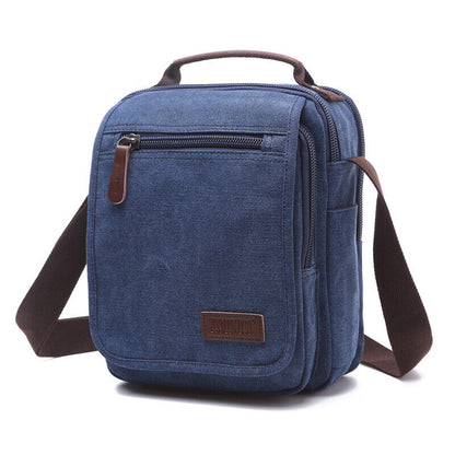 Retro Canvas Men's Diagonal Bag, Portable Casual Multifunctional Shoulder Bag