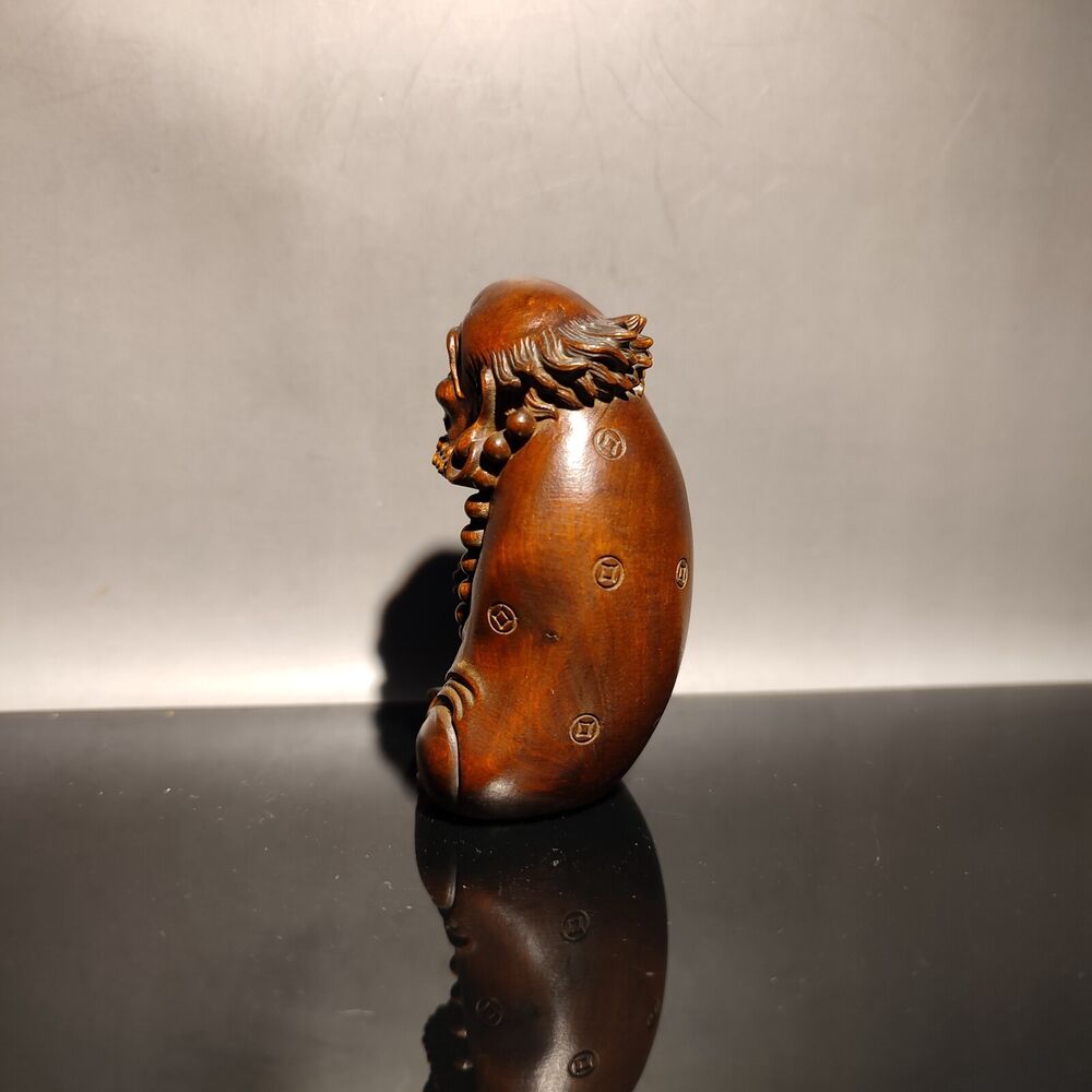 vintage wooden ornaments carved miniature small Boxwood Xmas gift buddha figure