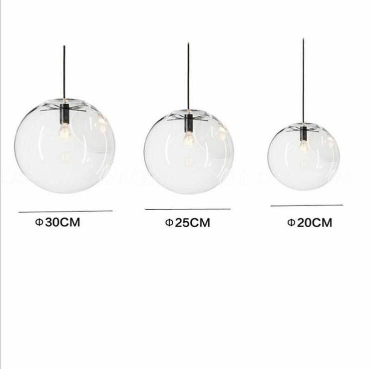 Glass Ball Pendant Lamp Nordic Modern Minimalist Single-head Restaurant Light AC