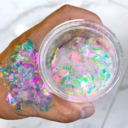 Nail Art Acrylic Glitter 5ml Jar Pigment Ultra-Thin Fire Opal Flake Powder Paint