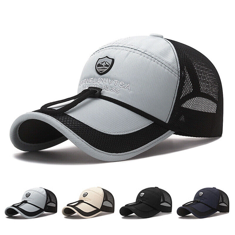 Sports Sun Hat Baseball Cap Mesh Fishing Cap Visor Hat Unisex Fishing Sport