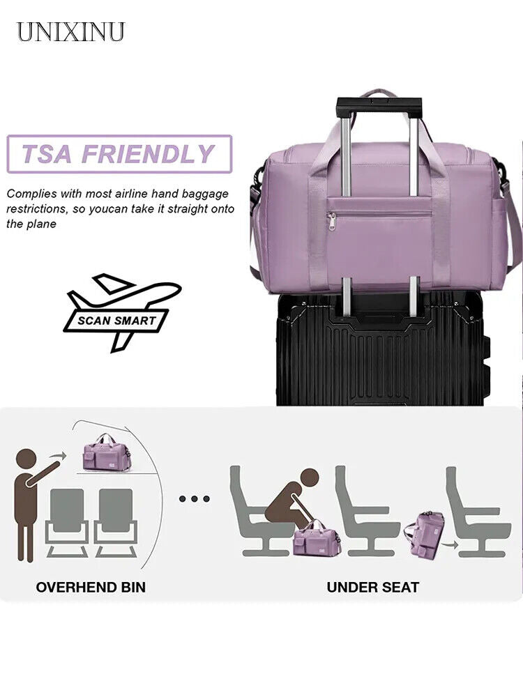 Carry On Travel Bag Weekender Overnight Bags Shoe Compartment Sports Bags Women