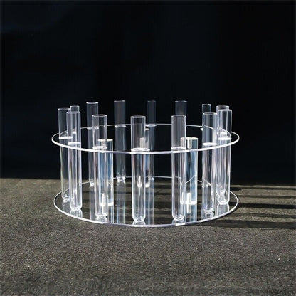 Cake Stands Acrylic Display Board Round Refillable Flowers Base Tray DIY 30x15cm