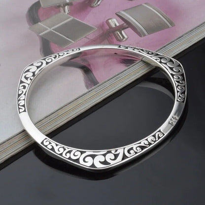 Women Cuff Bracelet Sterling Tibetan Silver Bangle Vintage Style Fashion Jewelry
