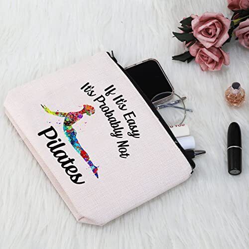 G2TUP Pilates Lover Gift If It's Easy Probably Not White Bag