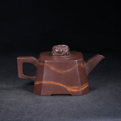 Chinese Yixing Zisha Clay Handmade Exquisite Teapot （四方 底款：金鼎商标）