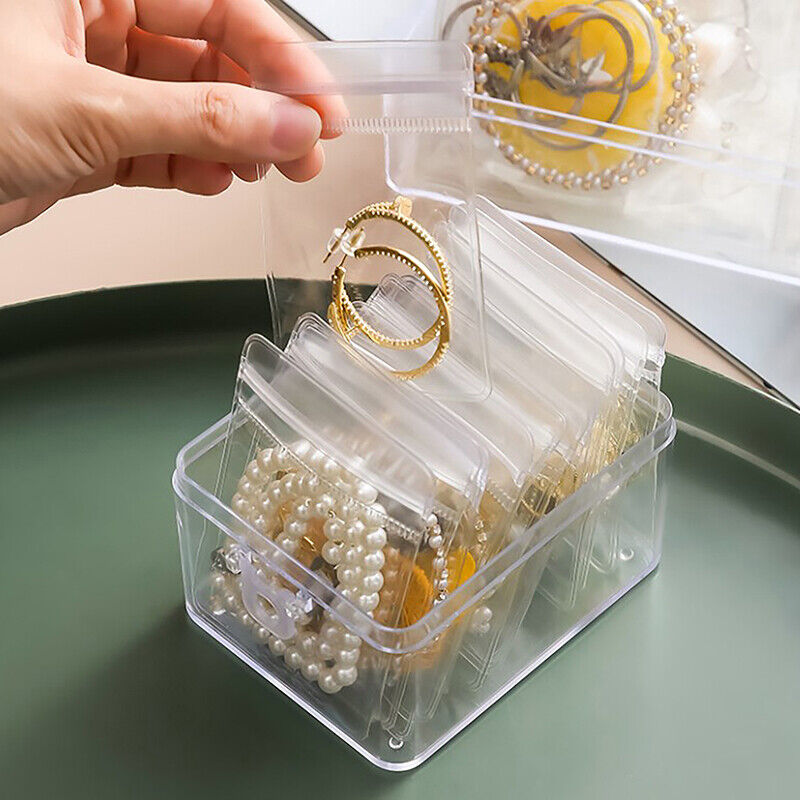 10Pcs Jewelry Storage Bag Box Anti-Oxidation Transparent Jewelry Organizer