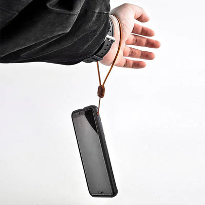 Car Keychain Genuine Leather Metal Manual Weaving Retro Rope Phone Case Lanyards