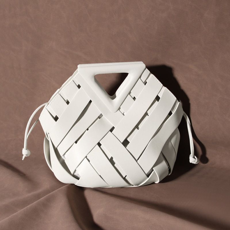 Handbags Purse Triangle Hobos Hollow Out Vegetable Basket Leather Shoulder Bags