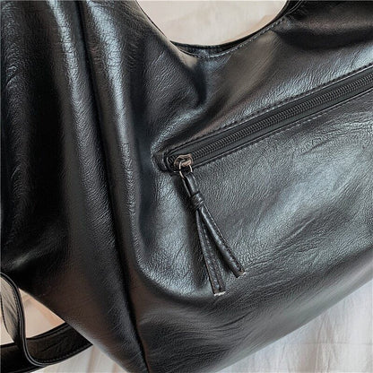 White Leather Women Half Moon Bags Shopper Bag Crossbody Bag Tote Bags