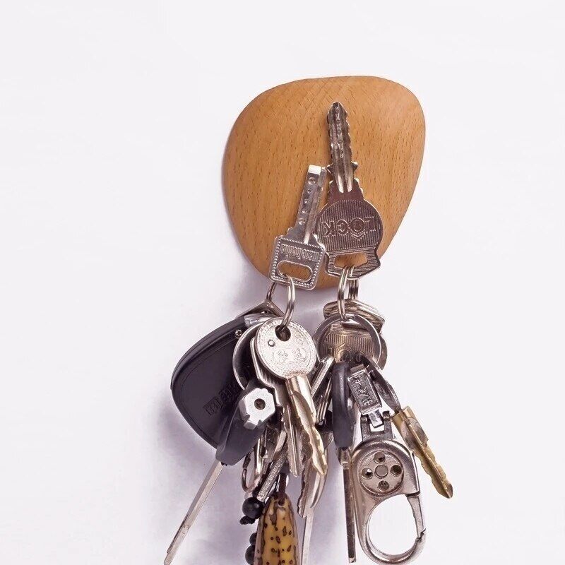 Wall Hooks Wooden Magnetic Hangers Keys Holders Nordic Smooth Edge Display Decor