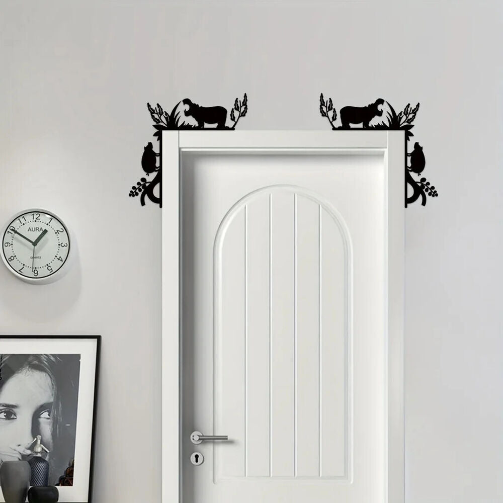 1pc Metal Creative Animal Decorative Wall Stickers Door Corner Decoration Door