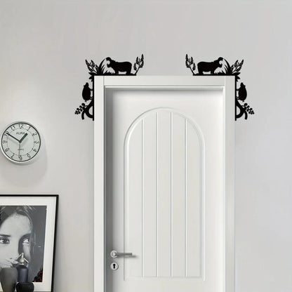 1pc Metal Creative Animal Decorative Wall Stickers Door Corner Decoration Door