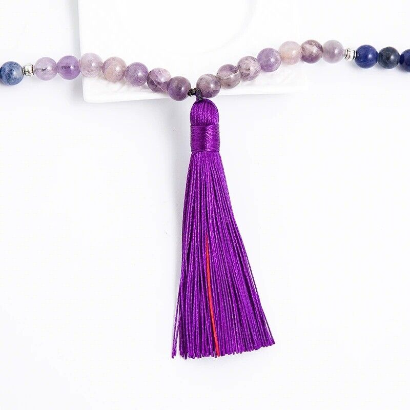 7 Chakra Necklace 8mm Natural Stones Meditation Yoga Peace Spirit Beaded Jewelry