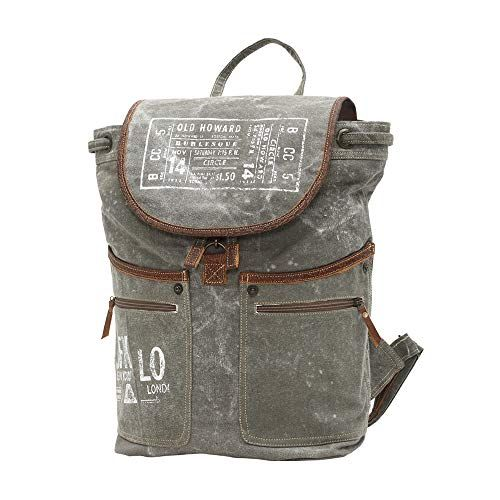 Myra Bag Old Howard Upcycled Canvas Backpack S-0829 Grey