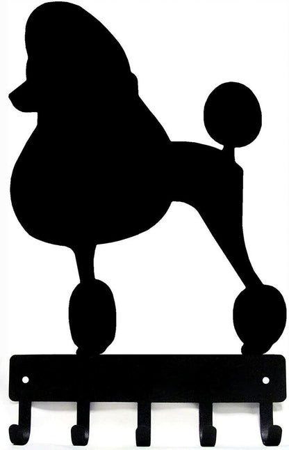 Poodle Dog - Key Hooks & Keychain Holder - 6 inch Wide Metal Wall Art
