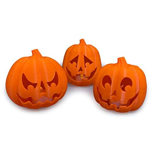 EnderToys Halloween Pumpkin Decor - Flameless LED Tea Light Orange