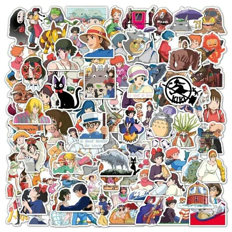 Miyazaki Hayao Studio Ghibli Howling Mobile Castle Monoke Stickers 100Pcs